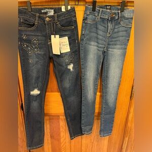 Girls size 10 jean lot (wildflower nwt & Gap EUC)